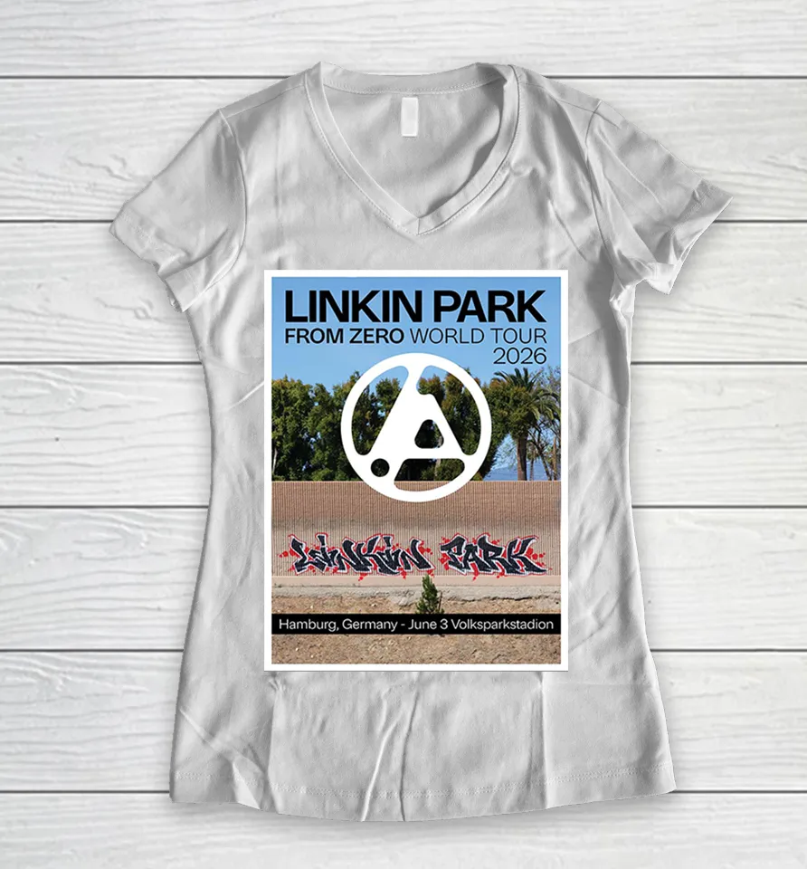 Linkin Park From Zero 2026 Tour Hamburg Germany Night 2 At Volksparkstadion On June 3 2026 Women V-Neck T Shirt