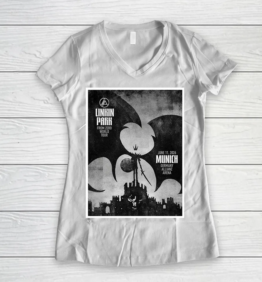 Linkin Park From Zero 2026 Tour Munich Germany Night At Allianz Arena On June 11 2026 Women V-Neck T Shirt