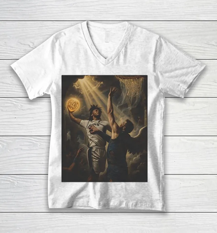 Victor Wembanyama San Antonio Spurs slam The Uncalled Foul St. Victor V-Neck T Shirt